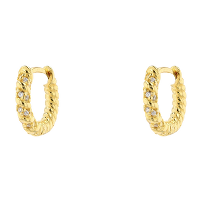 Sterling Silver Cubic Zirconia Hoop Earrings