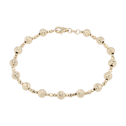 14K Yellow Gold Beaded Bracelet