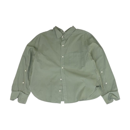 Green Solid Long Sleeve Button Down