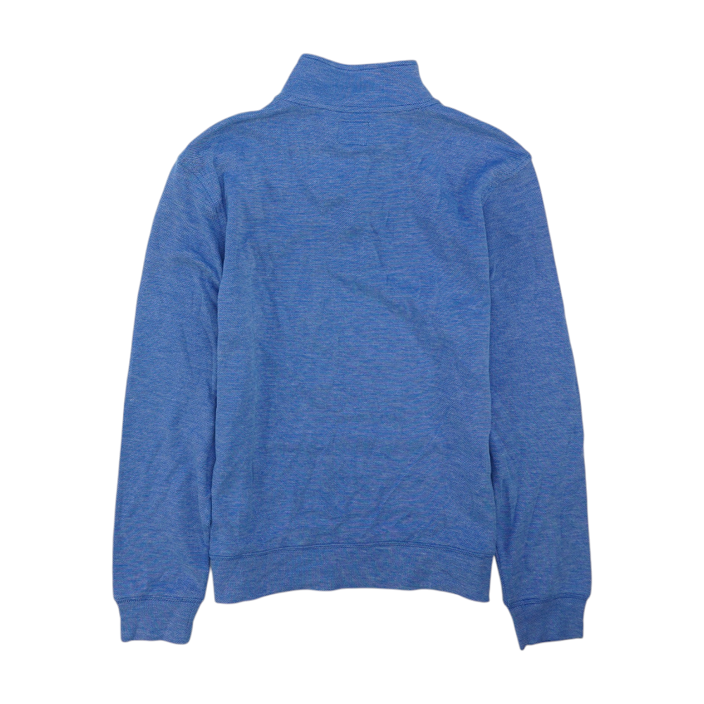 Blue Solid 1/4 Zip Pullover