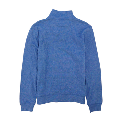 Blue Solid 1/4 Zip Pullover
