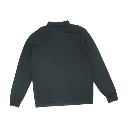 Black Solid 1/4 Zip Sweater