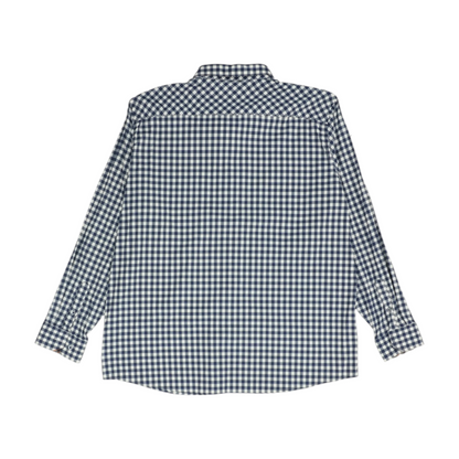 Navy Check Long Sleeve Button Down