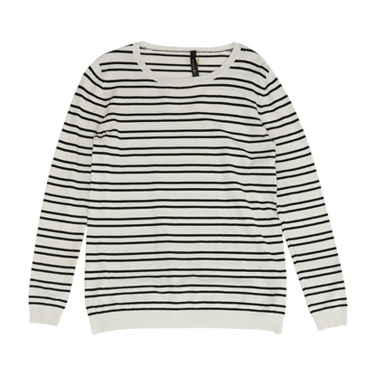 White Striped Pullover Sweater