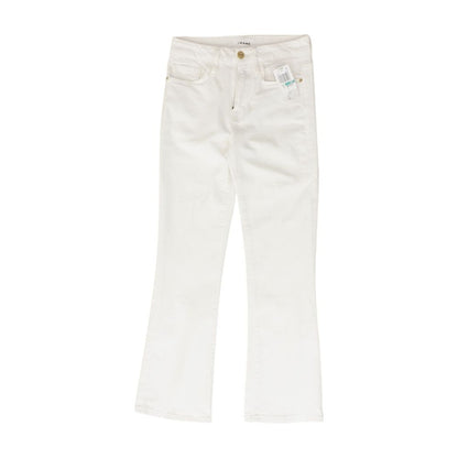 White Solid Capri Bootcut Jeans