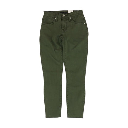Green Solid Mid Rise Jeans