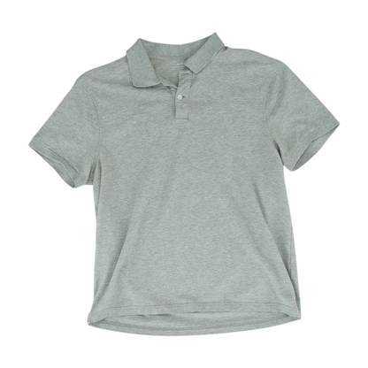 Gray Solid Short Sleeve Polo
