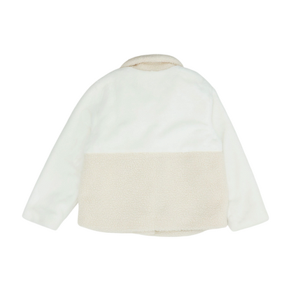 White Petite Color Block Jacket