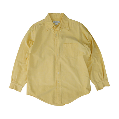 Orange Solid Long Sleeve Button Down