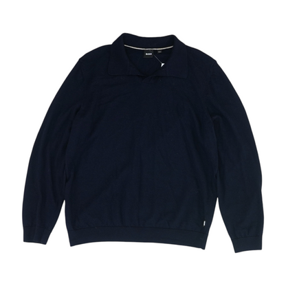 Navy Solid Pullover Sweater