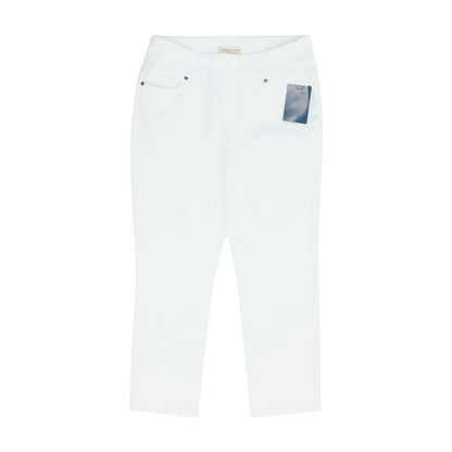 White Solid 5-Pocket Capris