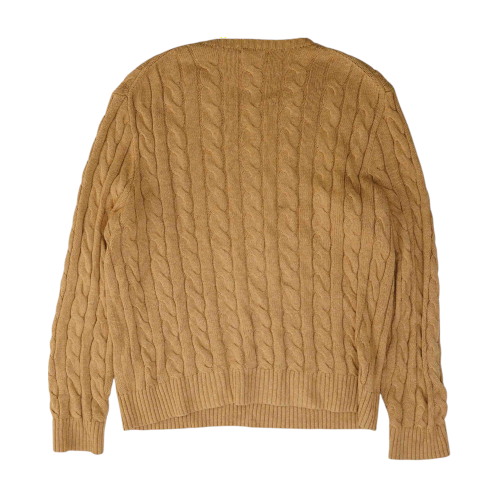 Tan Solid Pullover Sweater