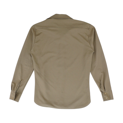 Vintage Brown Solid Long Sleeve Button Down