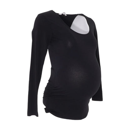 Black Maternity Crewneck T-Shirt