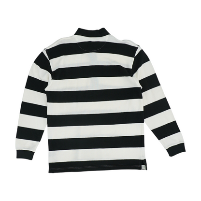 Black Striped Long Sleeve Polo