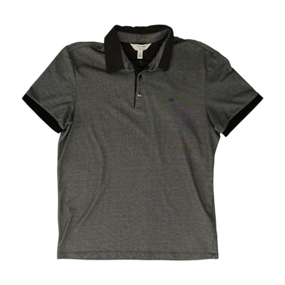 Black Print Short Sleeve Polo