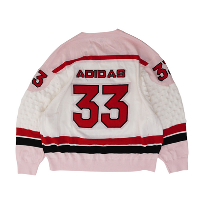 Pink Color Block Pullover Sweater
