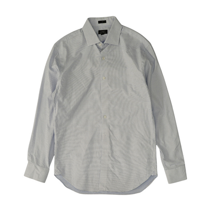 White Polka Dot Long Sleeve Button Down