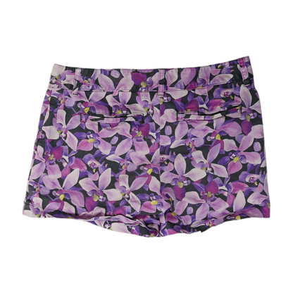 Purple Floral Chino Shorts