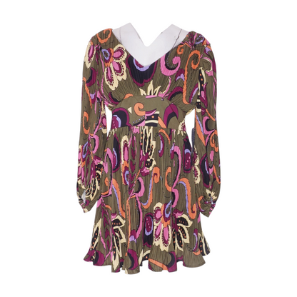 Olive Abstract Mini Dress