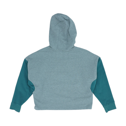 Gray Color Block Hoodie Pullover