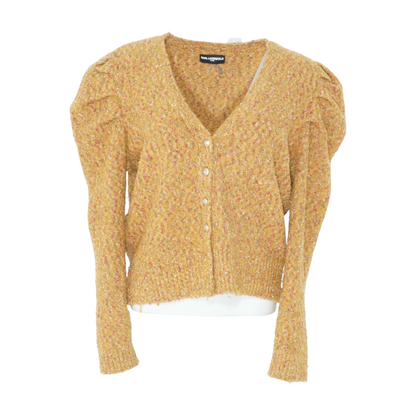 Yellow Abstract Cardigan Sweater