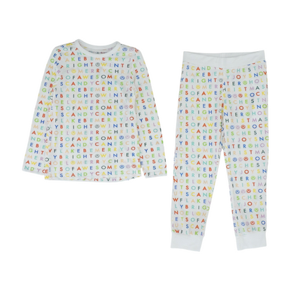 White Print Pajama Set
