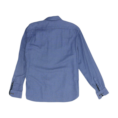 Blue Abstract Long Sleeve Button Down