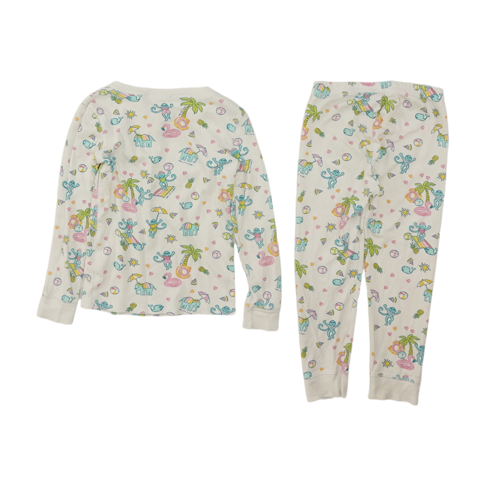 White Graphic Pajama Set