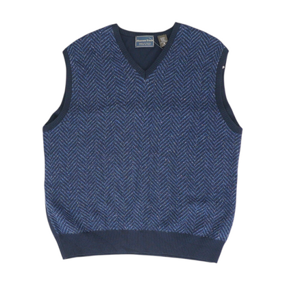 Blue Chevron Vest Sweater