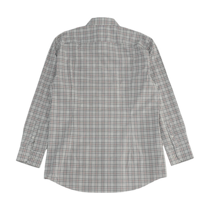 Gray Plaid Long Sleeve Button Down