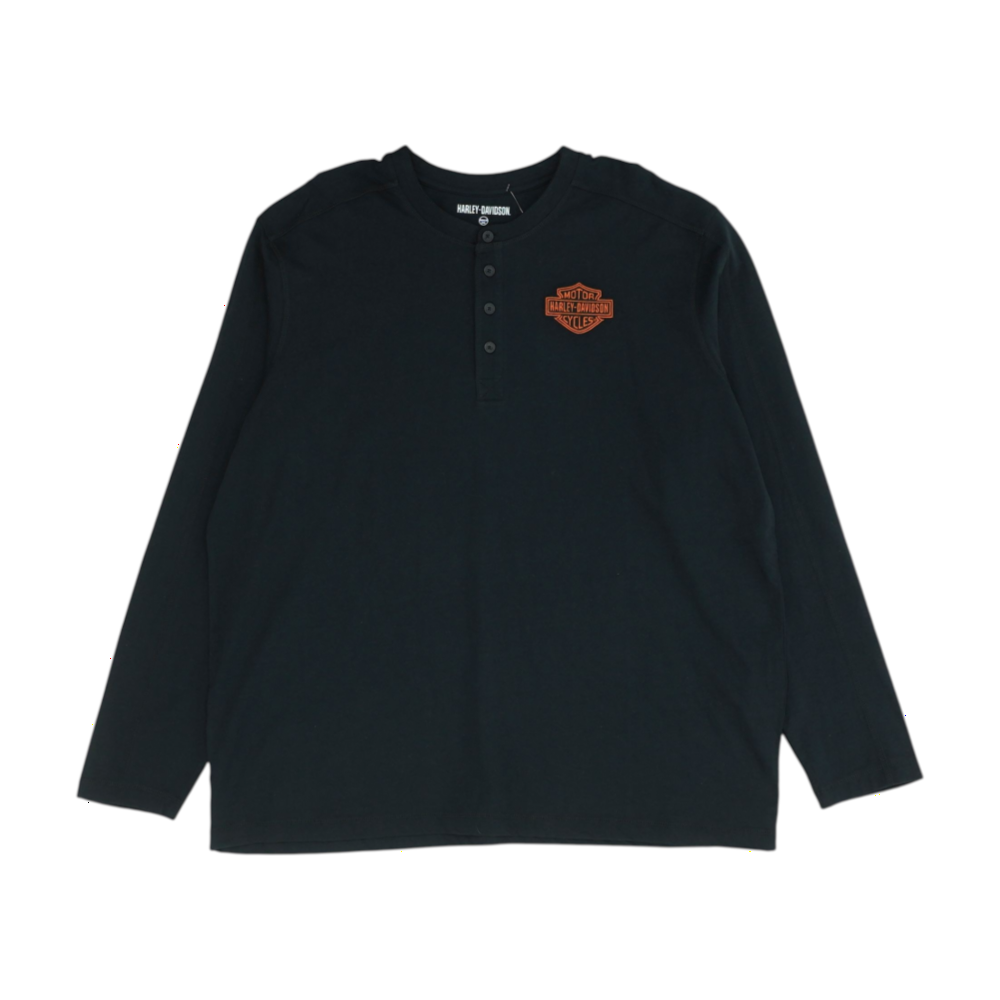 Black Solid Henley T-Shirt
