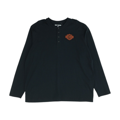 Black Solid Henley T-Shirt