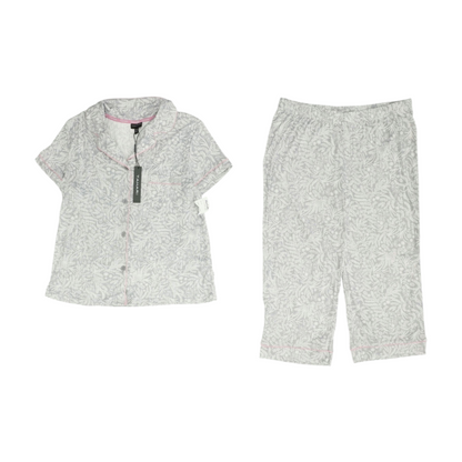 Gray Floral Pajama Set