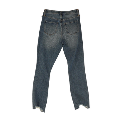 Blue Solid High Rise Skinny Leg Jeans