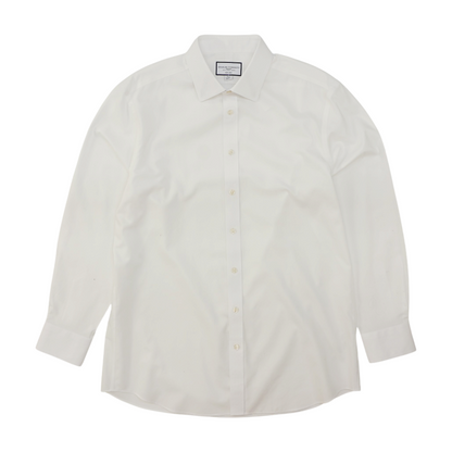White Solid Long Sleeve Button Down