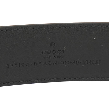 Black Leather Belt with Squared Buckle
