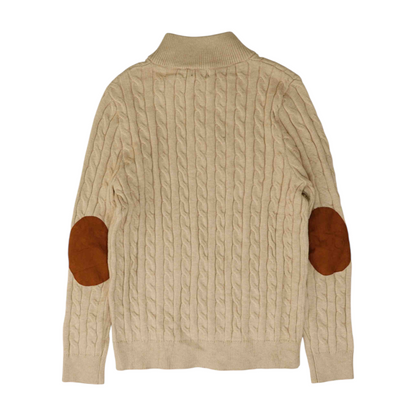 Beige Solid Pullover Sweater