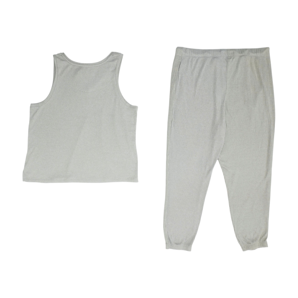Cuddl Duds Gray Solid Pajama Set – Image 2