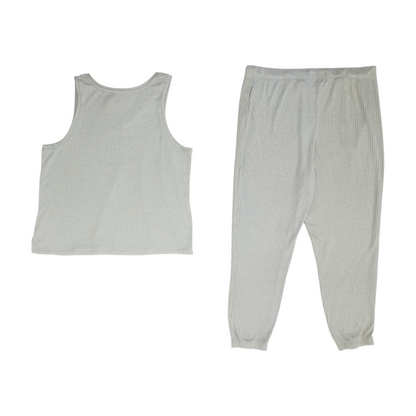 Cuddl Duds Gray Solid Pajama Set – Image 2