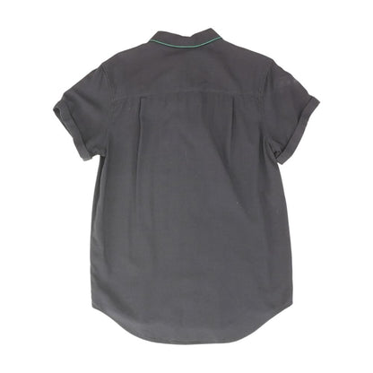 Black Solid Button Down