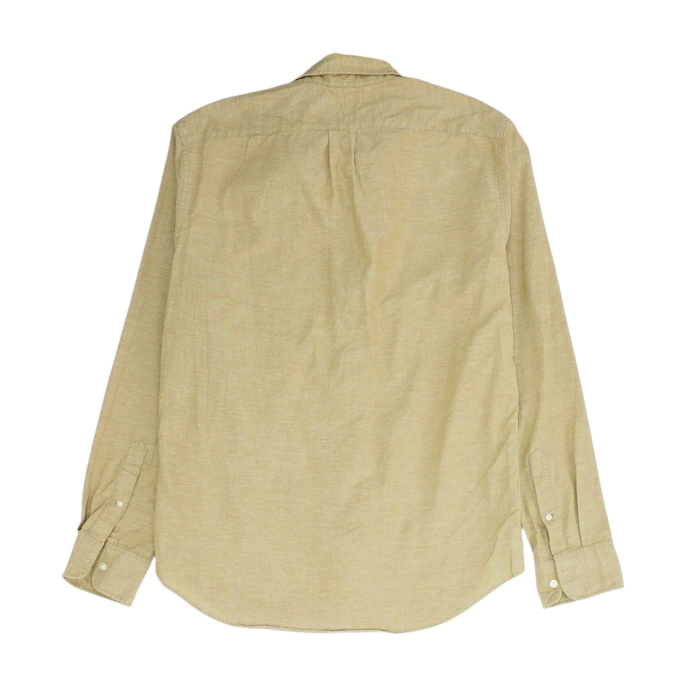 Tan Solid Long Sleeve Button Down