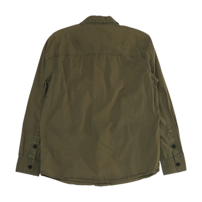 Green Solid Long Sleeve Button Down