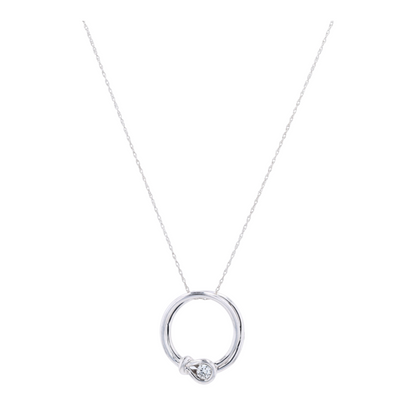 1/6 ctw 14K White Gold Diamond Pendant Necklace