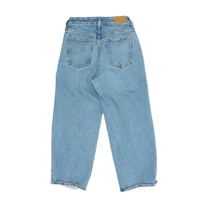 Blue Cropped Wide Leg Jeans