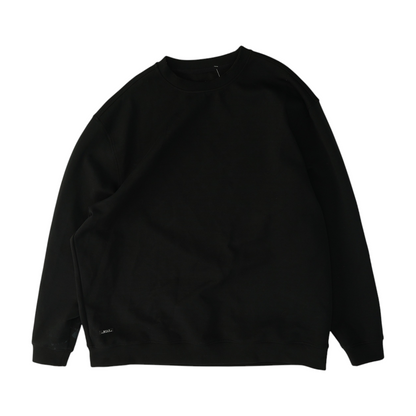 Black Solid Sweatshirt Pullover