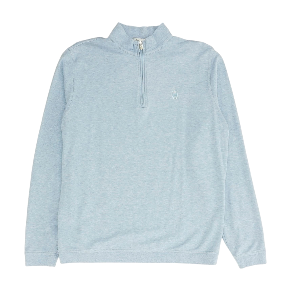 Blue Solid 1/4 Zip Pullover