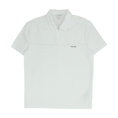 White Solid Short Sleeve Polo