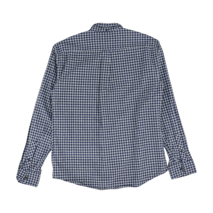 Navy Check Long Sleeve Button Down
