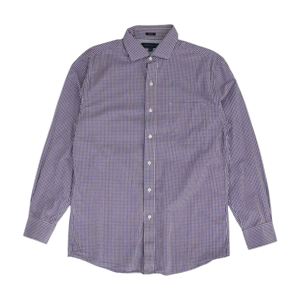 Purple Check Long Sleeve Button Down